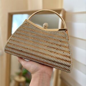 GOLD DIAMOND CLUTCH BAG 🌙🪩💃